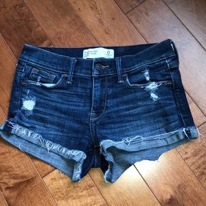 Abercrombie Low Rise Jean Denim shorts Distressed